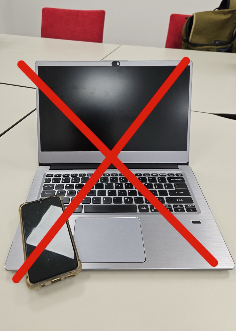 We repareren geen laptops en telefoons Geen laptops